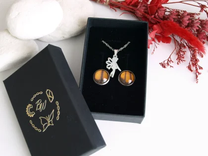 Náušnice Danaus plexippus s náhrdelníkom